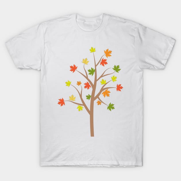 Colorful autumn leaves on a tree - maple T-Shirt by TheLouisa